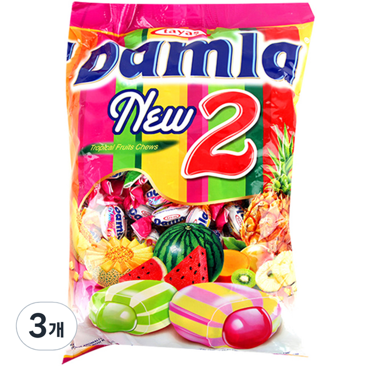 타야스 담라 트로피컬 츄이캔디, 1kg, 3개