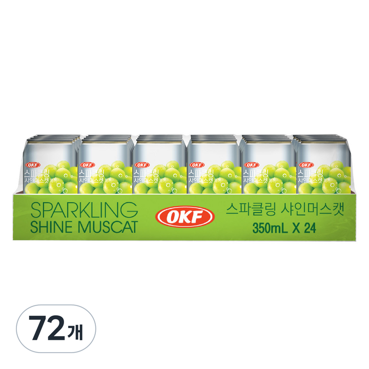 오케이에프 스파클링 샤인머스켓 탄산음료, 350ml, 72개