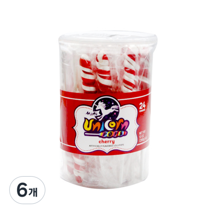 위니비니 유니콘팝 캔디 체리, 288g, 6개