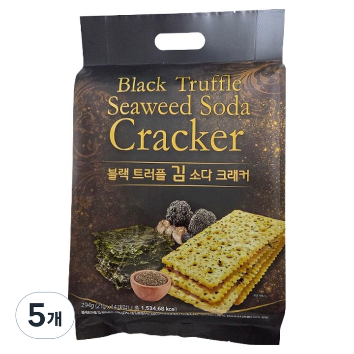 선영글로벌 블랙 트러플 김 소다 크래커, 5개, 294g