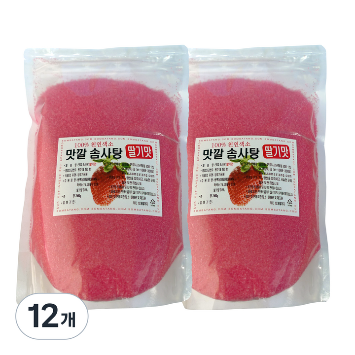 맛깔 설탕 솜사탕 전용 설탕 딸기맛, 500g, 12개