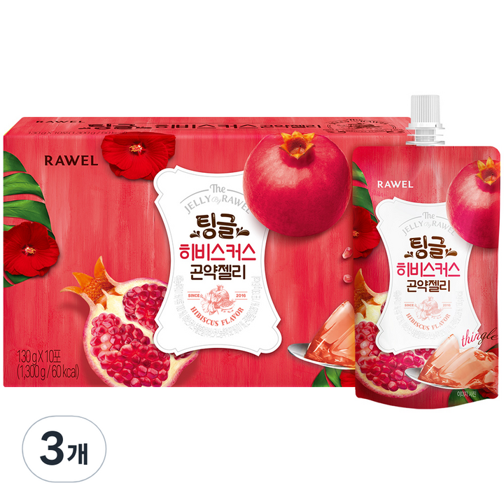 팅글 곤약젤리 히비스커스맛, 1.3kg, 3개