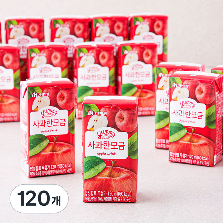 자연드림 사과 한모금 주스, 120ml, 120개