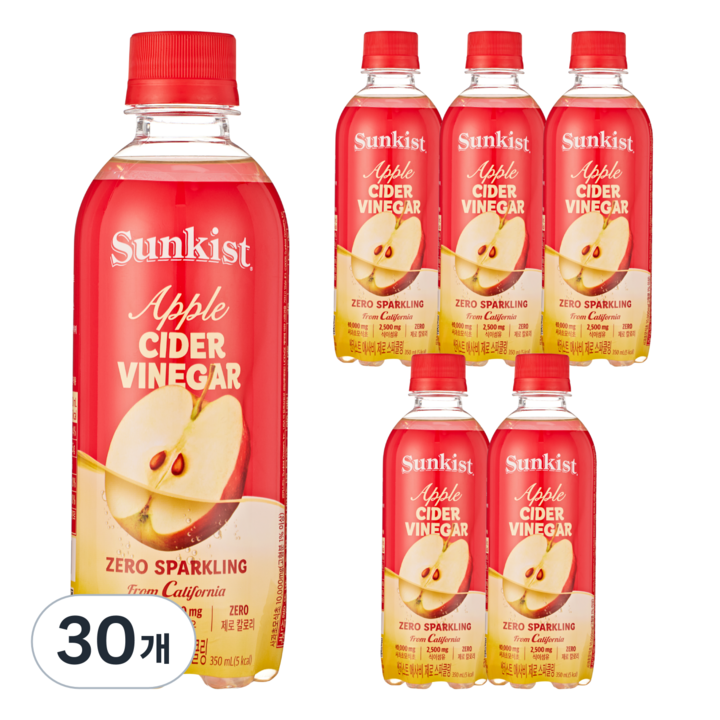 썬키스트 애사비 제로 스파클링 탄산음료, 350ml, 30개