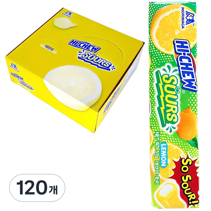 모리나가 하이츄 사우어 레몬맛, 57g, 120개