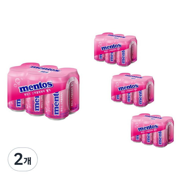 멘토스 스파클링 워터 딸기 24p, 355ml, 2개