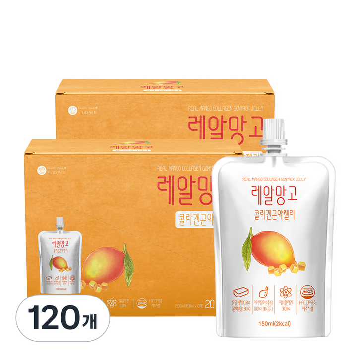 바로푸드 레알망고 콜라겐 곤약젤리, 150ml, 120개