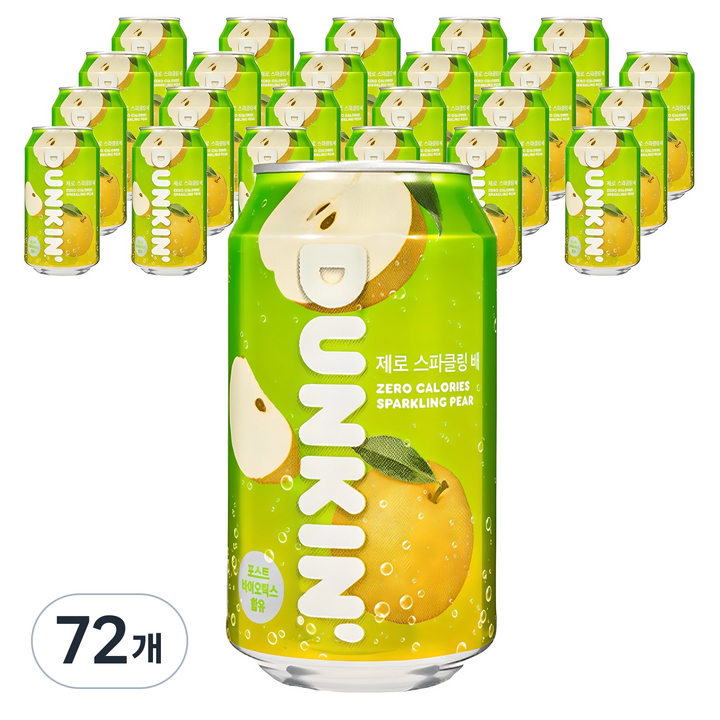 던킨도너츠 제로 스파클링 배, 350ml, 72개