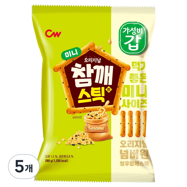 청우식품 미니참깨스틱, 280g, 5개