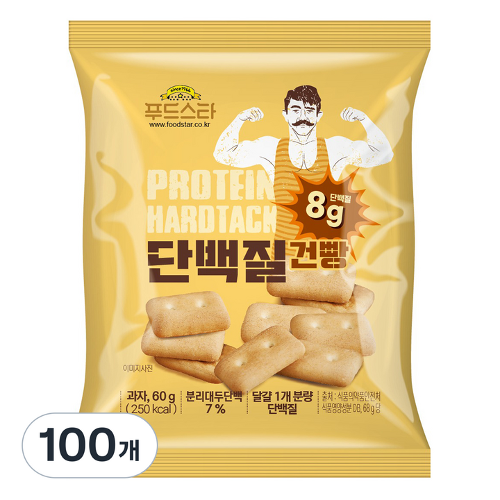 푸드스타 단백질 건빵, 60g, 100개