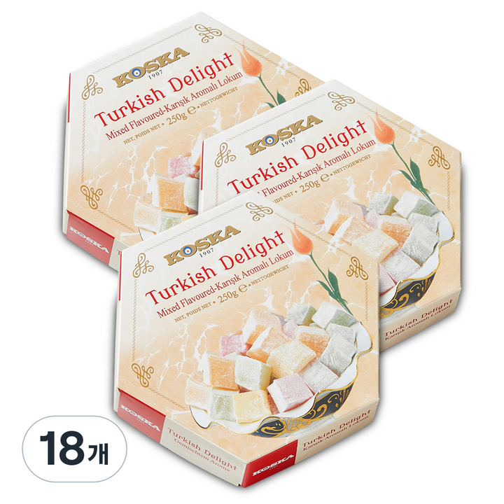 코스카 터키쉬 딜라이트 젤리 믹스 플레이버, 250g, 18개