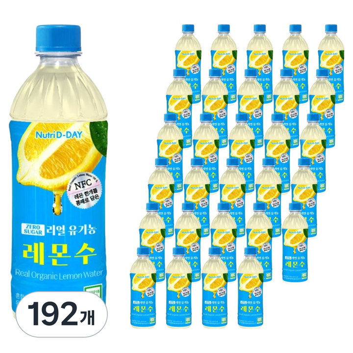 뉴트리디데이 리얼 유기농 레몬수, 192개, 500ml