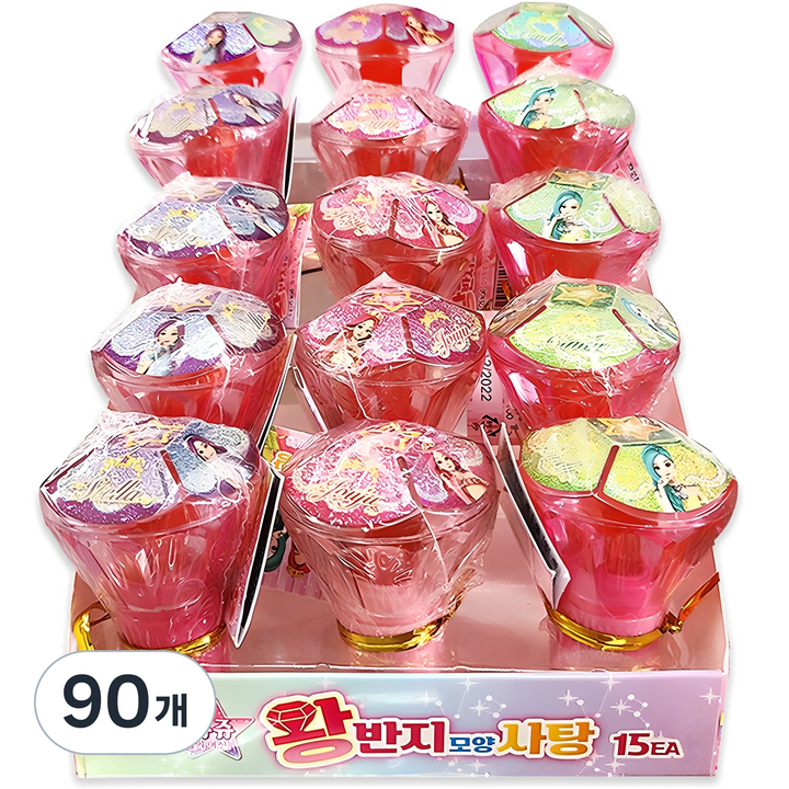 시크릿쥬쥬 왕반지 모양 사탕, 6g, 90개