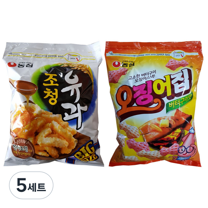 농심 조청유과 300g + 오징어집 260g, 5세트