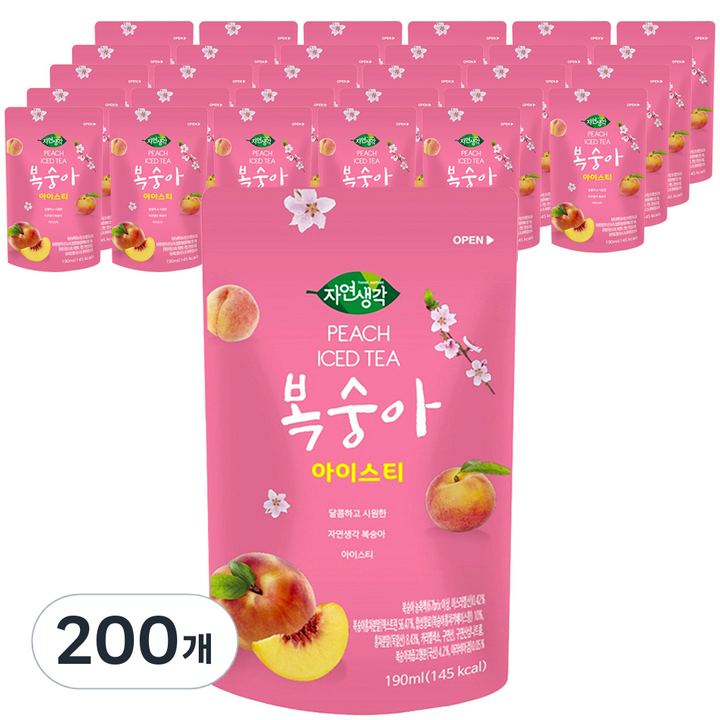 자연생각 복숭아 아이스티, 190ml, 200개