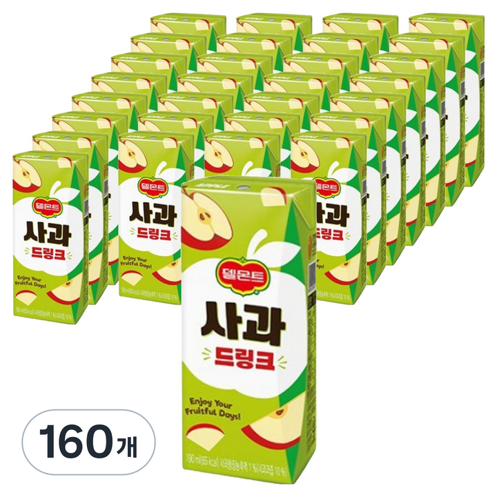 델몬트 사과 드링크, 190ml, 160개