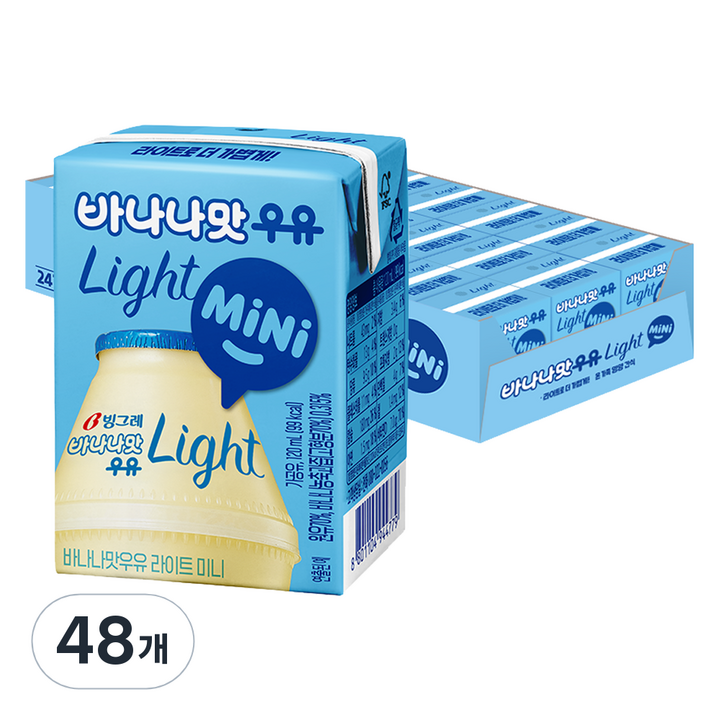 바나나맛우유 Light MiNi, 120ml, 48개