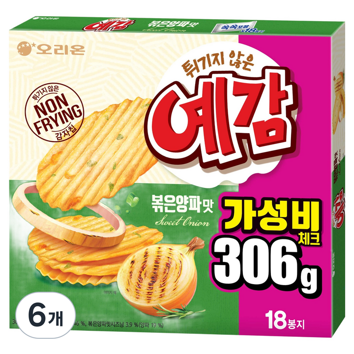 오리온 예감 볶은양파 18p, 306g, 6개