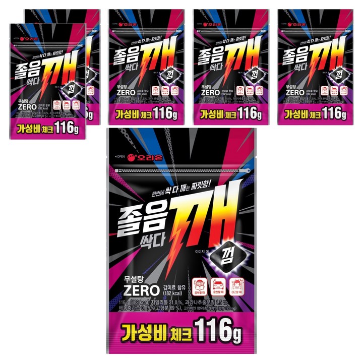 오리온 졸음싹다깨껌 리필, 116g, 6개