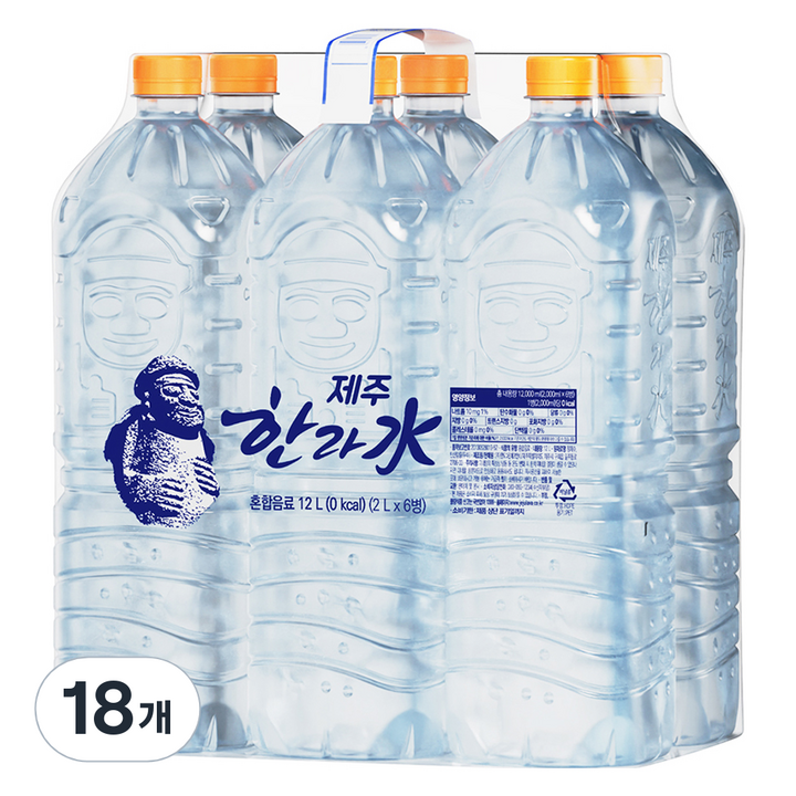한라수 제주 무라벨, 2L, 18개