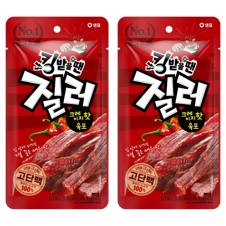 질러 크레이지핫 육포, 30g, 2개