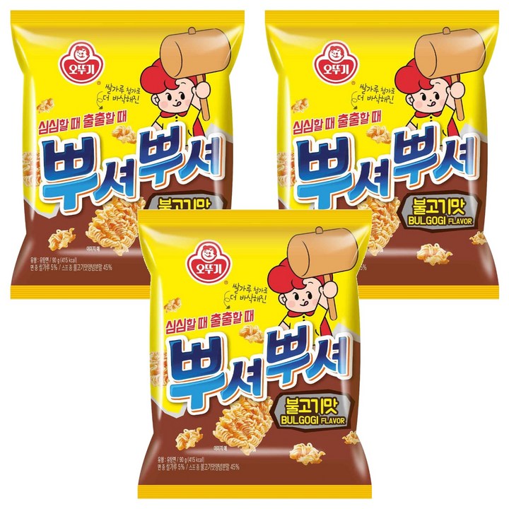 오뚜기 뿌셔뿌셔 불고기맛, 90g, 3개