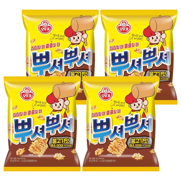 오뚜기 뿌셔뿌셔 불고기맛, 90g, 4개