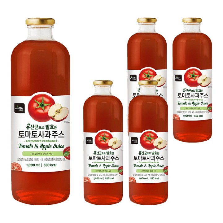 호재준 유산균발효 토마토사과 주스, 1L, 5개