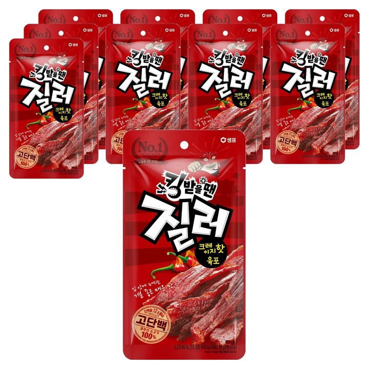 질러 크레이지핫 육포, 30g, 10개