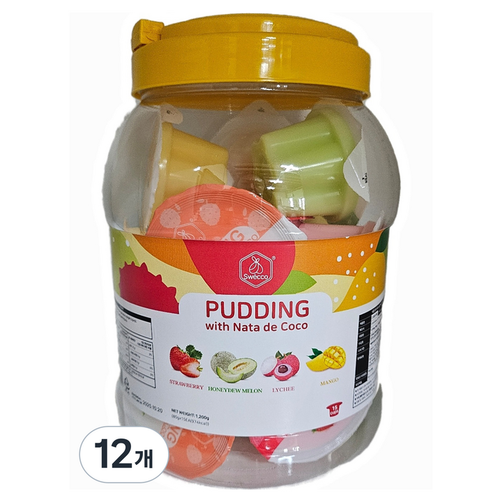 탱글탱글 스위코 푸딩 4가지맛 15개입, 12개, 1.2kg