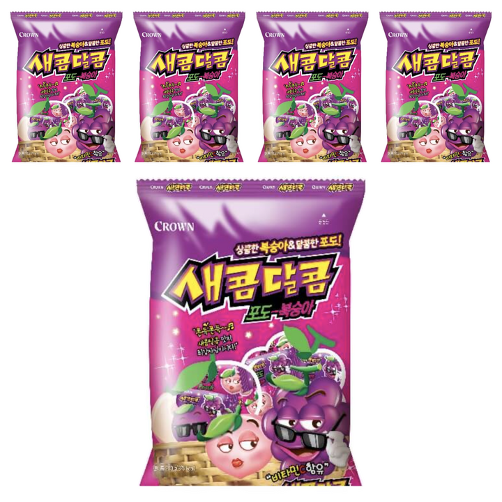 크라운 새콤달콤 포도복숭아, 200g, 5개
