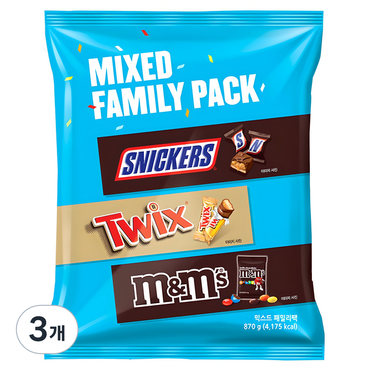 마즈 믹스드 패밀리팩, 870g, 3개