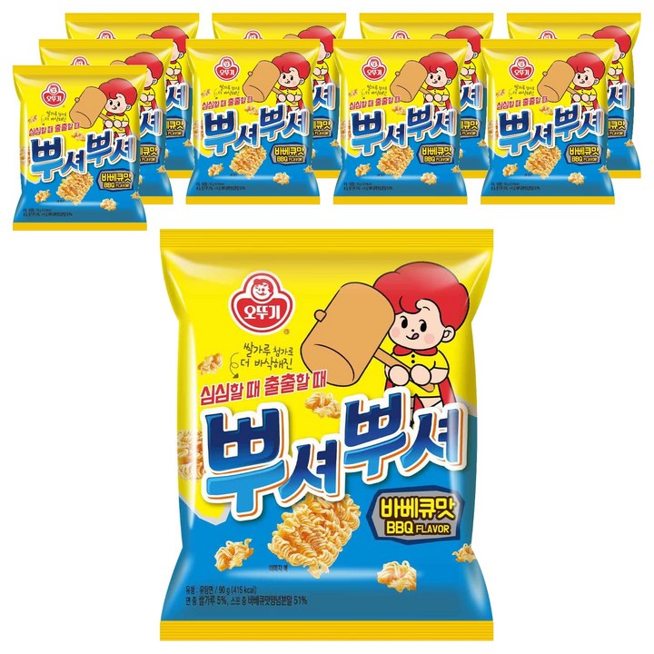 오뚜기 뿌셔뿌셔 바베큐맛, 90g, 10개