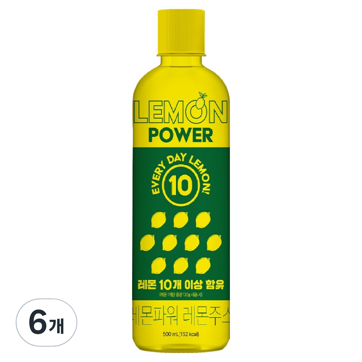 알티스트 레몬파워 농축레몬주스, 6개, 500ml