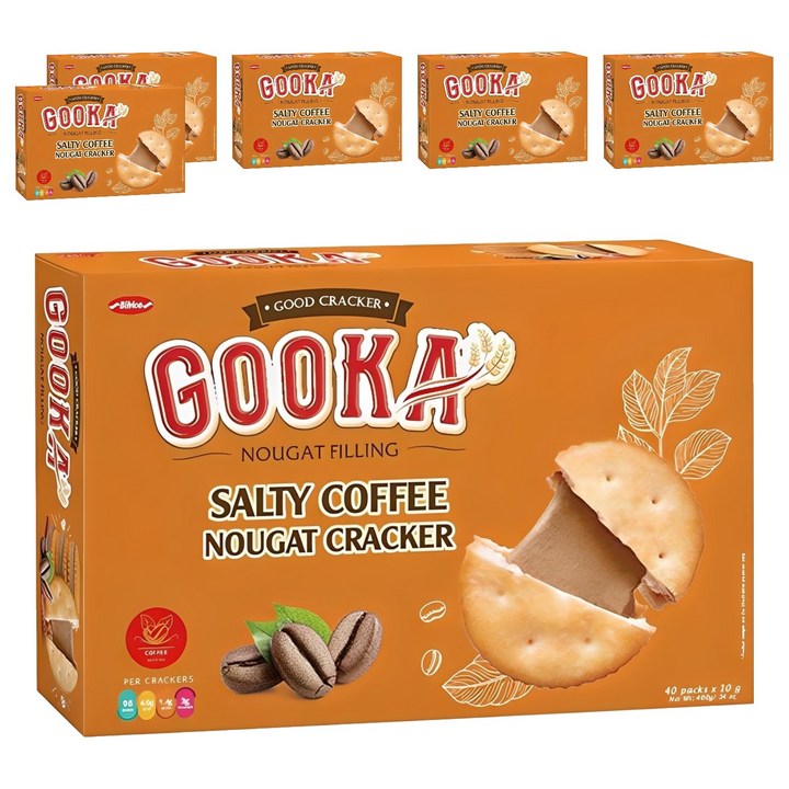 비비카 구카 솔티 커피 누가 크래커, 400g, 6개