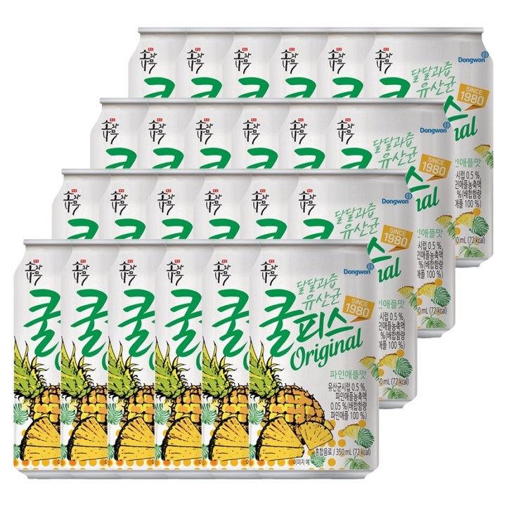 동원 쿨피스 파인애플, 350ml, 24개