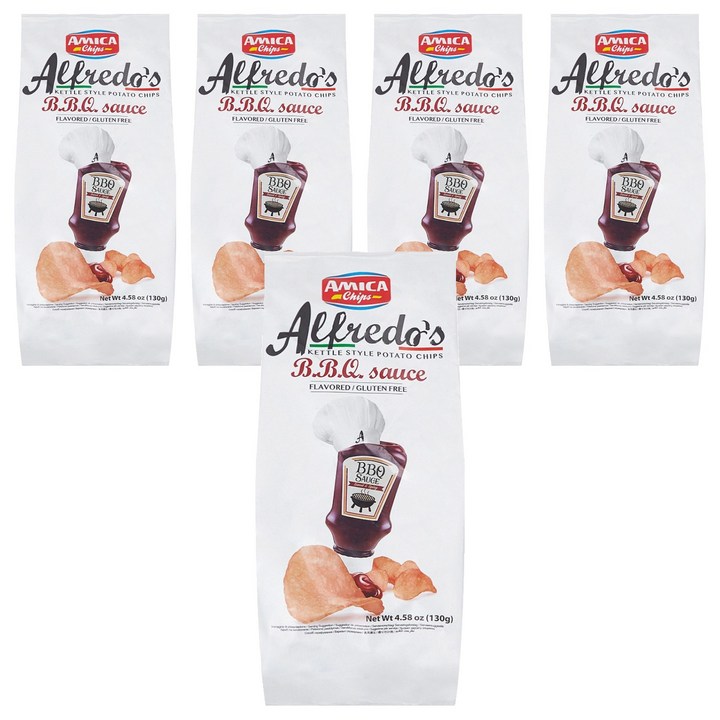 아미카칩스 알프레도 바베큐 감자칩, 130g, 5개