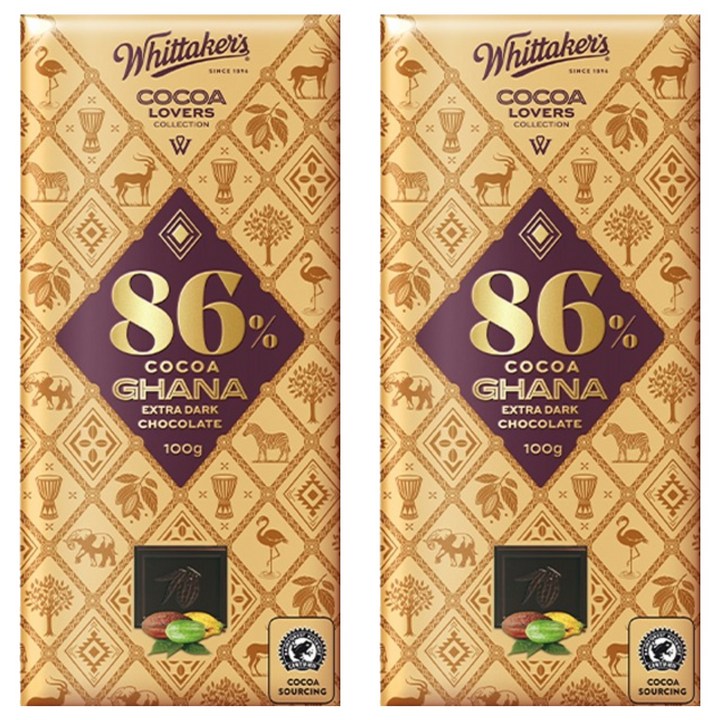 휘태커스 코코아 러버 86% 초콜릿, 100g, 2개