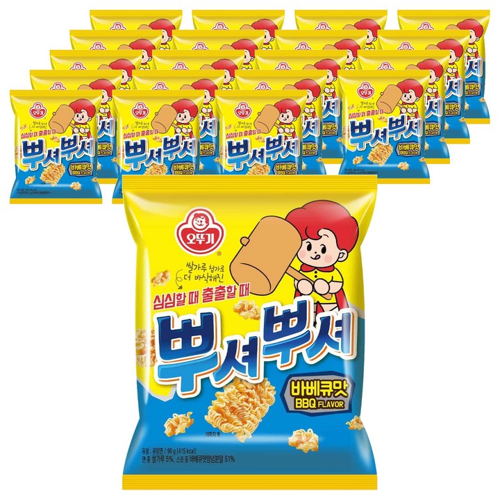 오뚜기 뿌셔뿌셔 바베큐맛, 90g, 20개