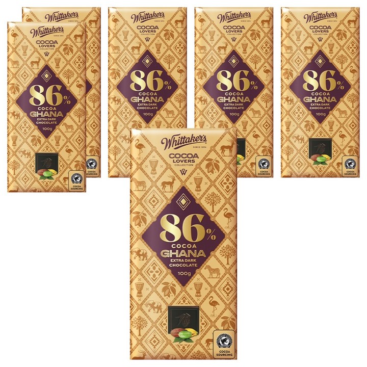 휘태커스 코코아 러버 86% 초콜릿, 100g, 6개
