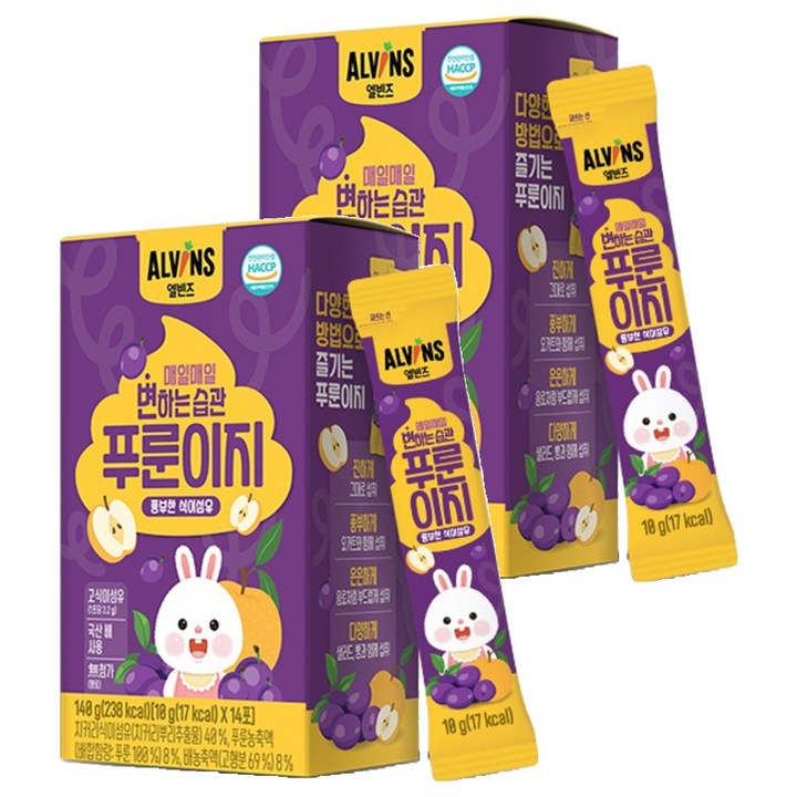 엘빈즈 매일매일 변하는 습관 푸룬이지 14p, 10g, 14포, 2개