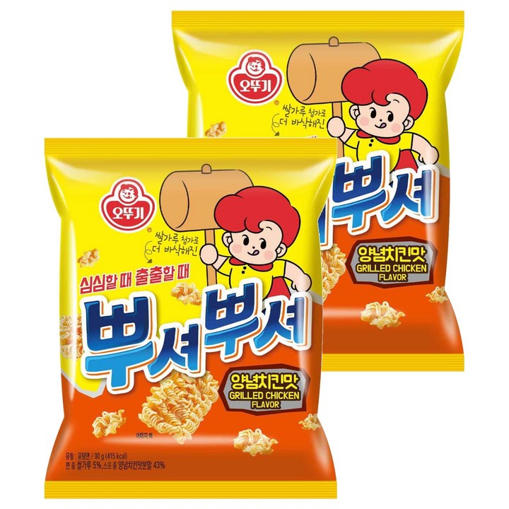 오뚜기 뿌셔뿌셔 양념치킨맛, 90g, 2개