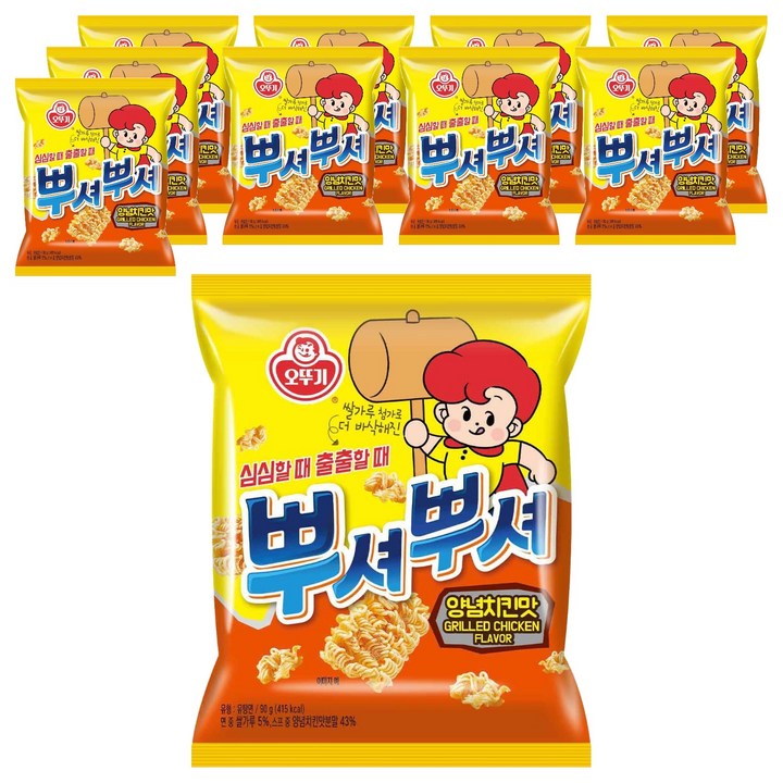 오뚜기 뿌셔뿌셔 양념치킨맛, 90g, 10개