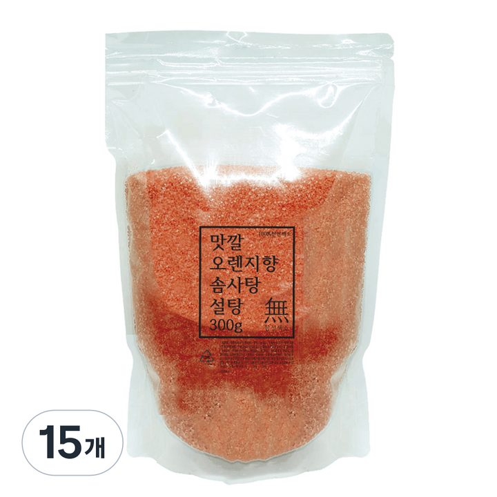 맛깔 솜사탕 설탕 오렌지향, 300g, 15개