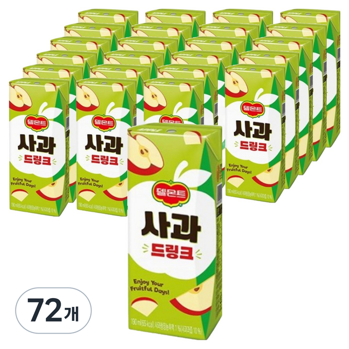 델몬트 사과 드링크, 190ml, 72개