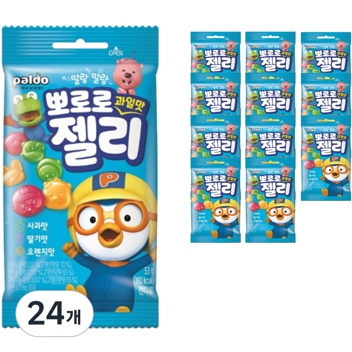 팔도 뽀로로 과일맛 젤리, 53g, 24개