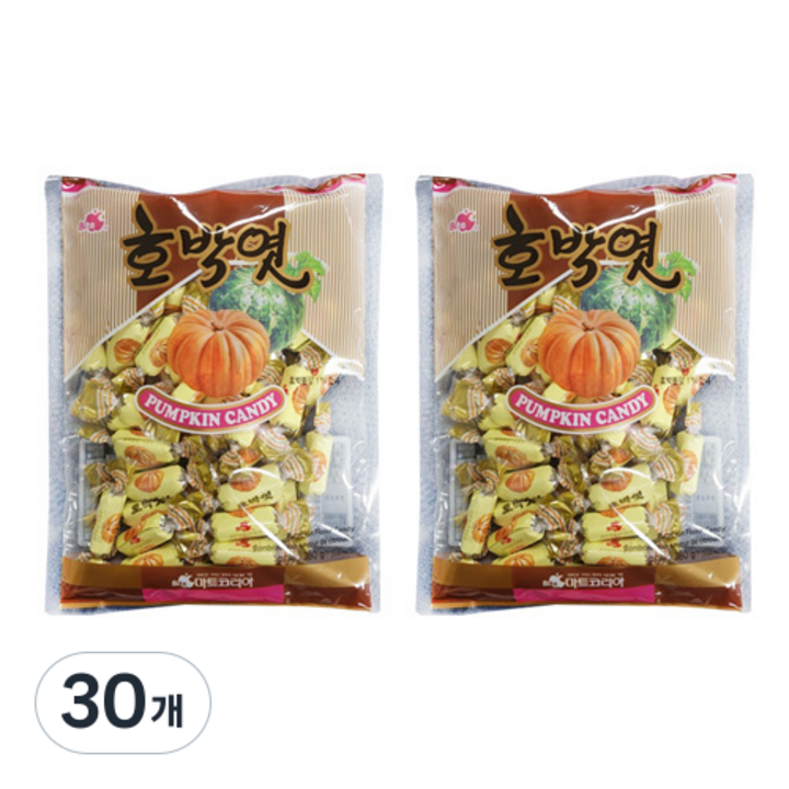 리소하우스 대용량 입가심 호박엿 카라멜 사탕, 380g, 30개, 30개