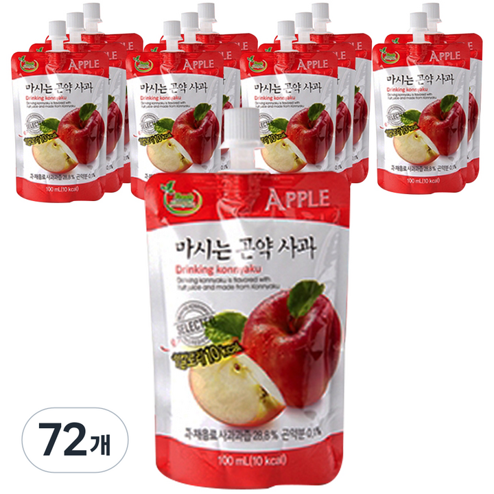대신곤약 저칼로리 마시는 곤약 사과, 100ml, 72개