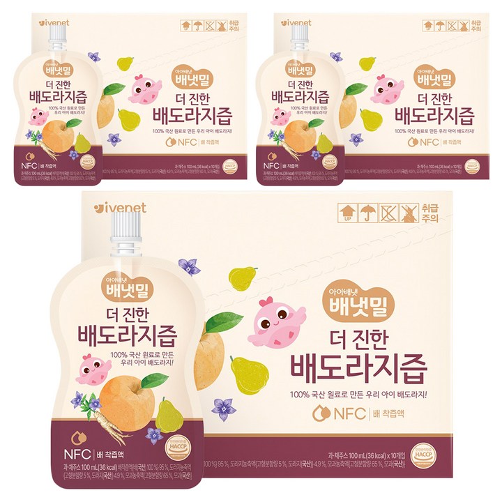 배냇밀 유아용 더 진한 배도라지즙, 100ml, 30개