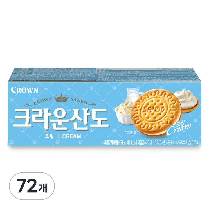 크라운산도 크림, 61g, 72개